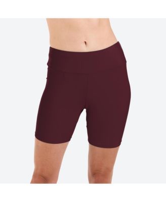 Women's Chlorine Resistant High Waisted Mid-Thigh Swim Shorts