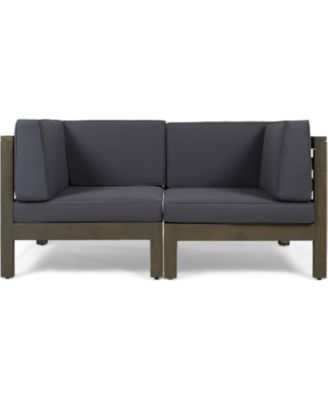 Streamdale Acacia Wood Outdoor Loveseat Sectional - 2 Piece Set