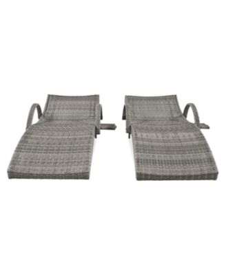 Streamdale 80" Wicker Chaise Lounge Set (2), Reclining, side table, adjustable, Grey