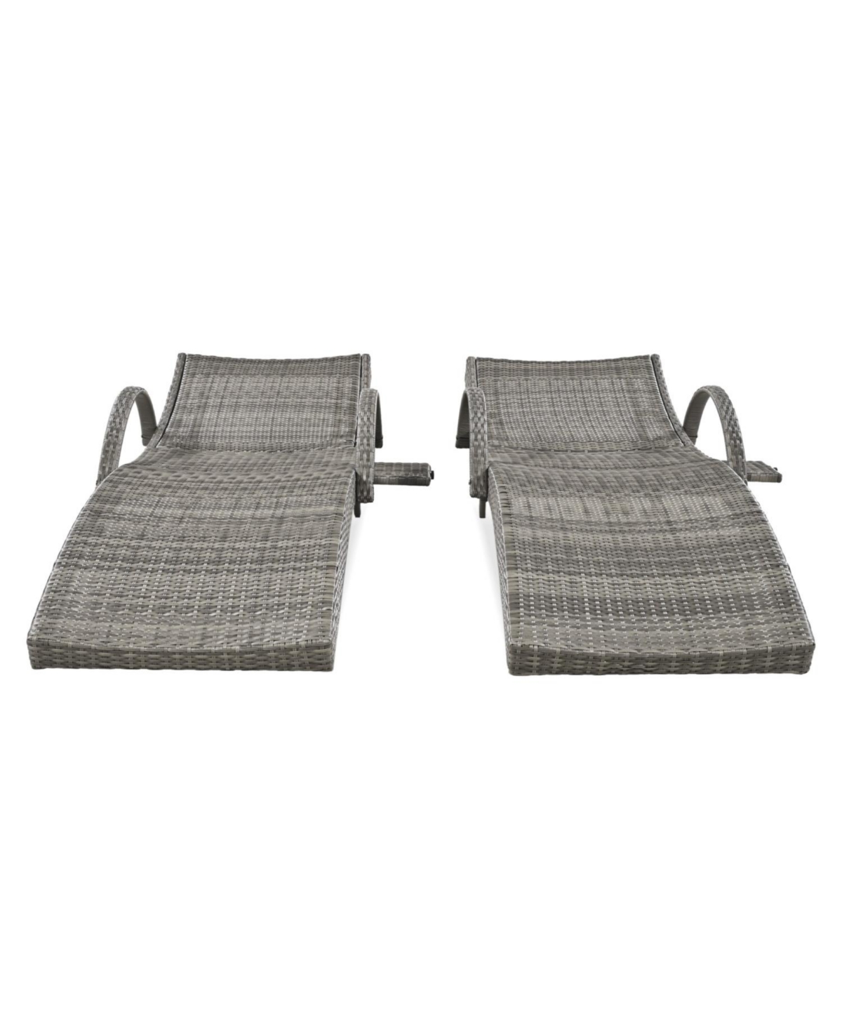 Streamdale 80" Wicker Chaise Lounge Set (2), Reclining, side table, adjustable, Grey
