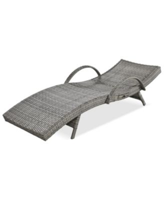 Streamdale 80" Wicker Chaise Lounge Set (2), Reclining, side table, adjustable, Grey