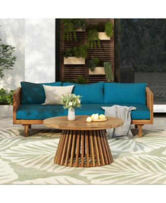 Streamdale Acacia Wood 3-Seater Daybed & Coffee Table Set