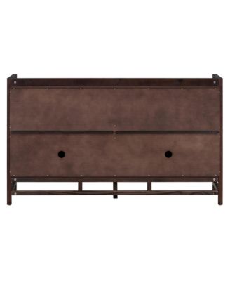 Streamdale Rustic Sideboard with Rattan Doors and Adjustable Shelves