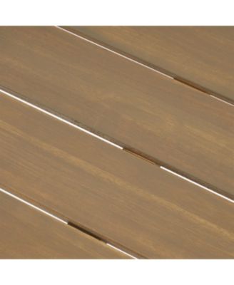 Streamdale Outdoor Acacia Wood 3 Piece Picnic Dining Set, Gray and Rustic Metal