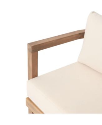 Streamdale Acacia Patio Set, 4-piece, cushions, coffee table, Brown wash/beige