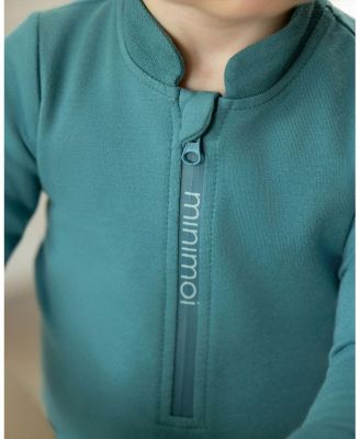 Baby Girls Half Zip Stretch Blend Footie