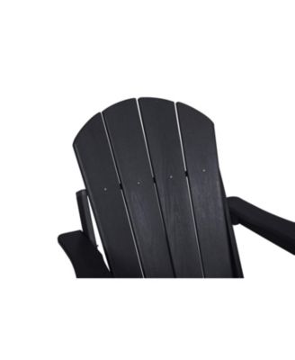 Streamdale Black HDPE Folding Adirondack Chair w/ Cup Holders