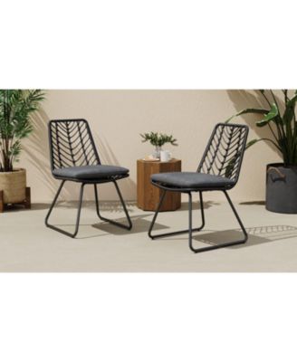 Streamdale Rattan & Iron Outdoor Dining Chairs - Set of 2