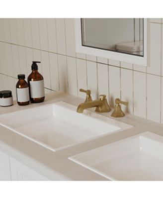 8 in. Widespread Double Handle 3 Hole Bathroom Faucet Water-Saving with Metal Drain