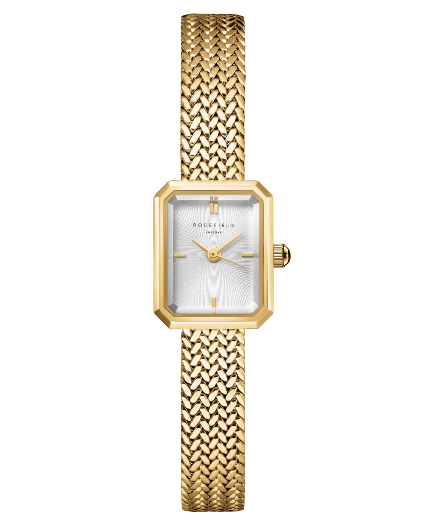 Mini Octagon Women's Gold Tone Stainless Bracelet Watch 18.5mm