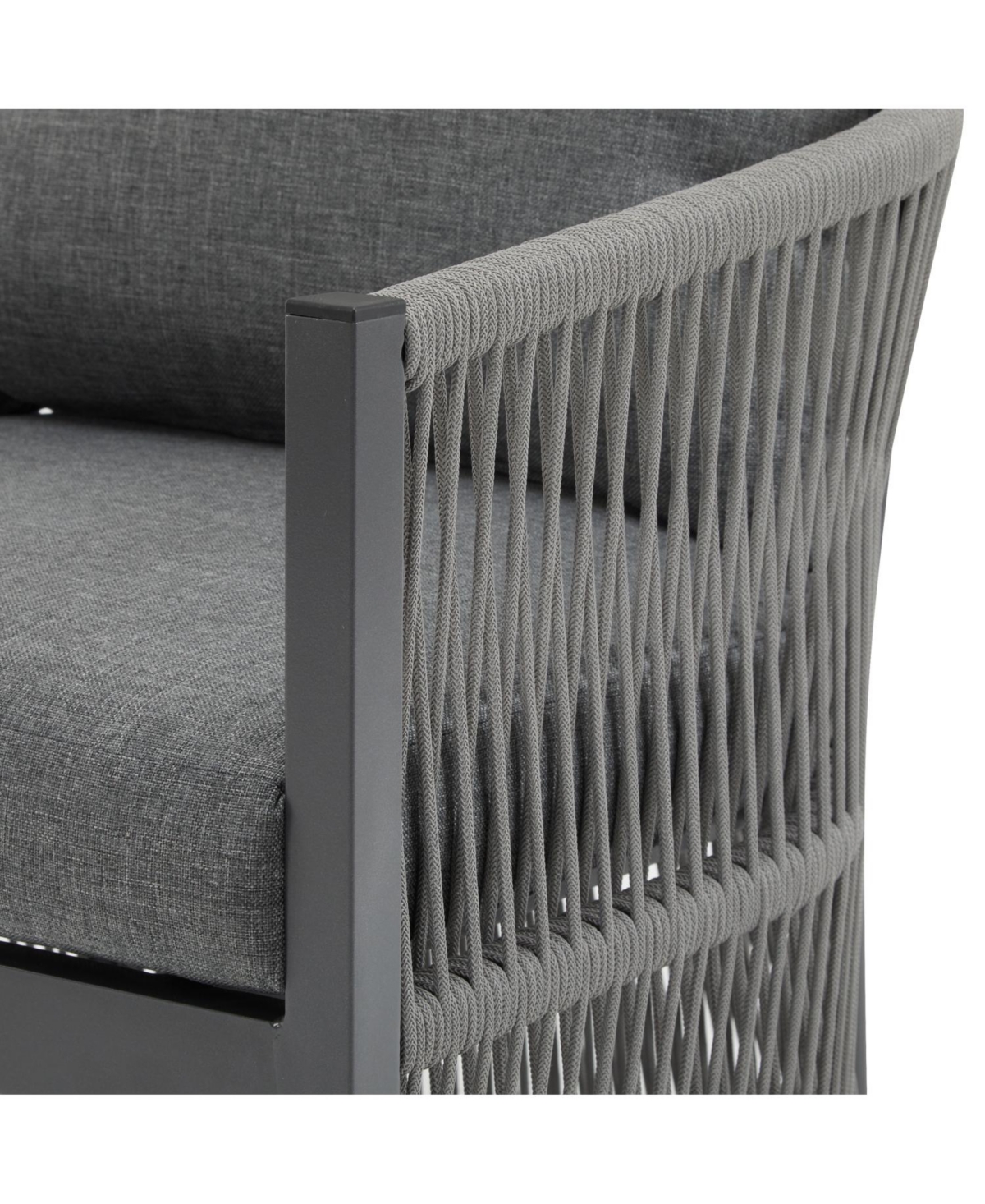 Streamdale (Set of 2) Modern Gray Curved Aluminum Lounge Chair