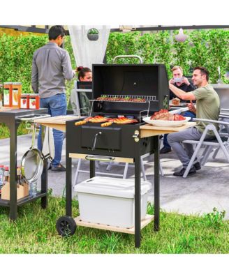 Charcoal BBQ Grill with Adjustable Charcoal Pan Barbecue Grill