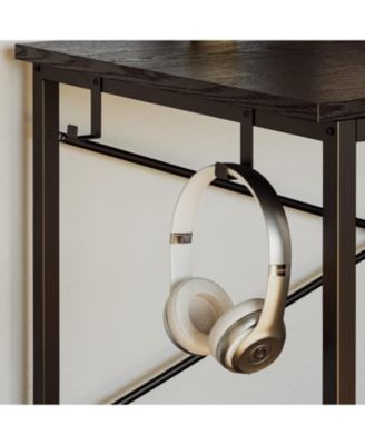 Computer Desk 55" with Power Outlet and Storage Shelves