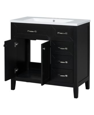 36" Bathroom Vanity with Sink Combo, Bathroom Cabinet with Drawers, Solid Frame and MDF Board