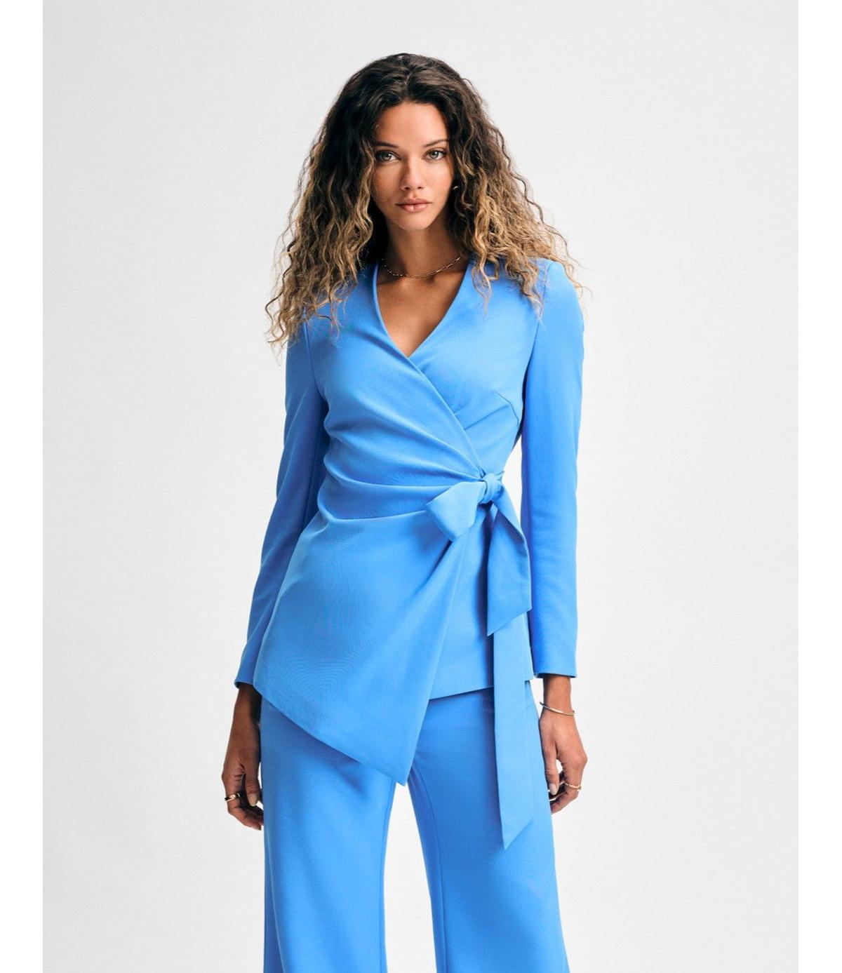 Women's Wrap Blazer - Blue