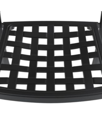 Streamdale 7-Piece Cast Aluminum Dining Set, 2 Swivel, 4 Chairs, Rectangular Table, Black Frame