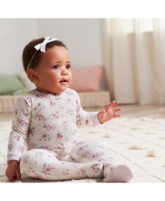 Baby Girls Sleep N' Play Pajamas, 4-pack