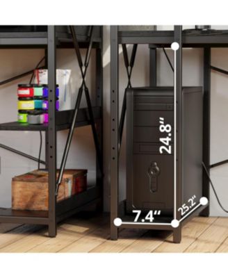 Computer Desk 47" with Power Outlet and Storage Shelves