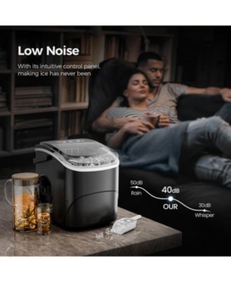 Countertop Ice Maker – 26lbs/24H, 9 Cubes in 6 Mins, Portable with Scoop & Basket, 2 Ice Sizes for Home, Kitchen, Office, Party