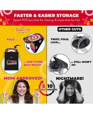 Ninja Superstar | 2-in-1 Corn Hole Games for Kids | 5-Second Setup | Ninja Kids Toys | Bean Bag Toss Game for Kids