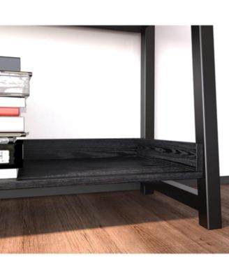 Industrial Bookshelf 5-Tier 31.5 in Wide, Bookcase Ladder Shelf