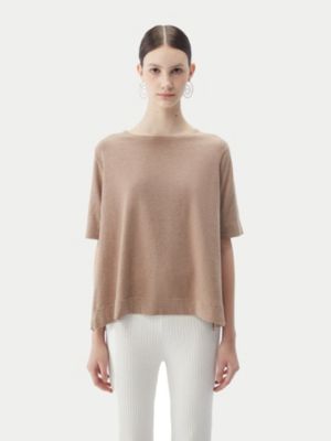 Women's Box-Cut Cotton Silk Cashmere Blend T-Shirt