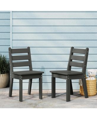 Outdoor HDPE Kids Plastic Toddler Dining Chair (Set of Two)