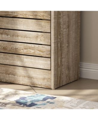 Wooden 3-Door Shoe Cabinet with Shutter Drawers and Adjustable Shelves