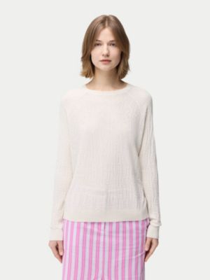 Women's Silk Cashmere Textured Sweater Black