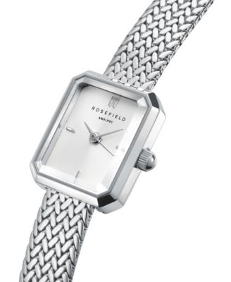 Mini Octagon Women's Silver Tone Stainless Steel Bracelet Watch 18.5mm