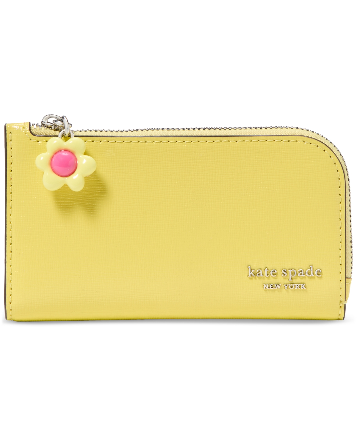 Kate Spade Devin Small Slim Leather Bifold Wallet In Yuzu Jam