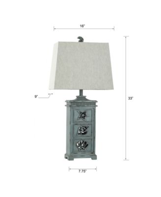 33" River Crest Coastal Hardback Fabric Table Lamp