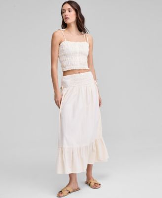 Women's Smocked Seersucker Tie-Strap Top, Exclusively at Macy's