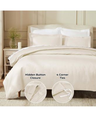 Egyptian Cotton 850 Thread Count Solid Duvet Cover Set, King/California King