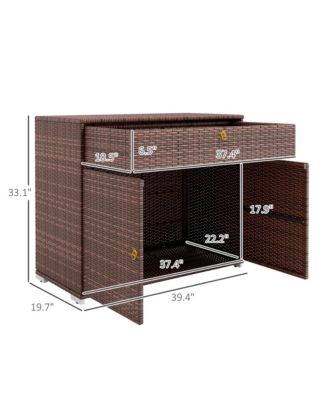 Outdoor Towel Rack for Pool w/ Drawer &amp; Cabinet