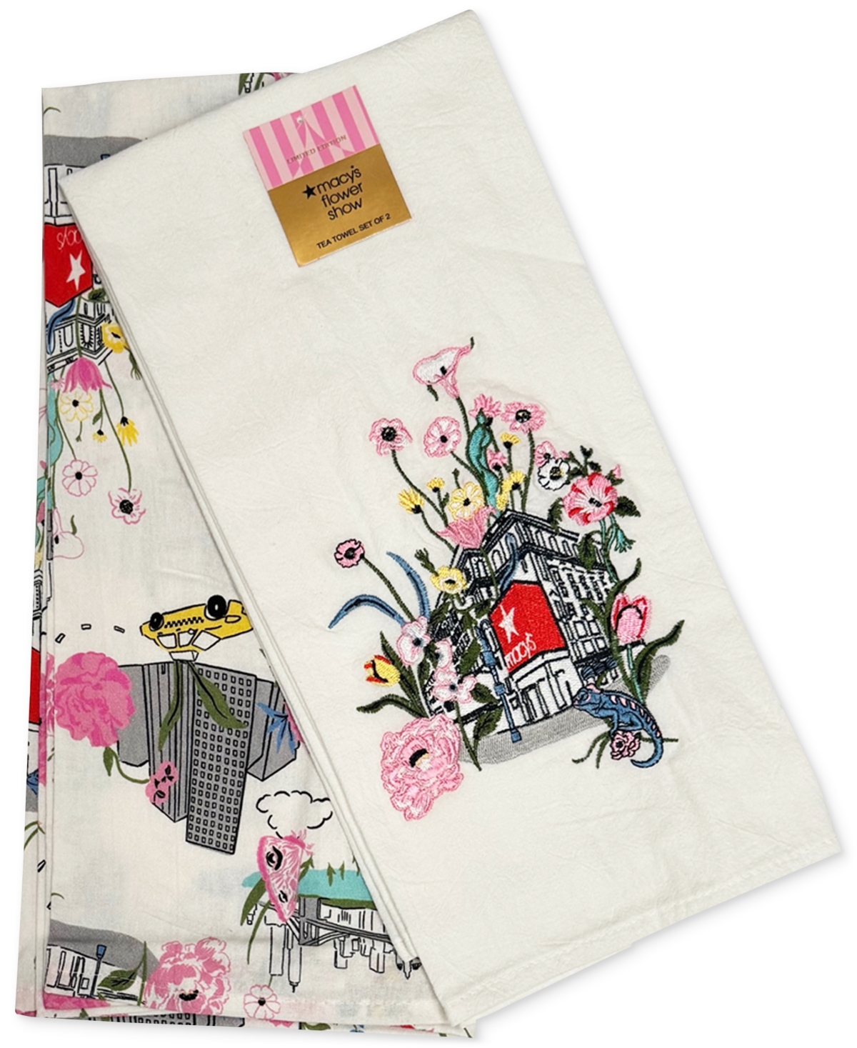 Macy's Flower Show 2-pc. Tea Towel Set, Exclusively At  In White Multi- Scenic