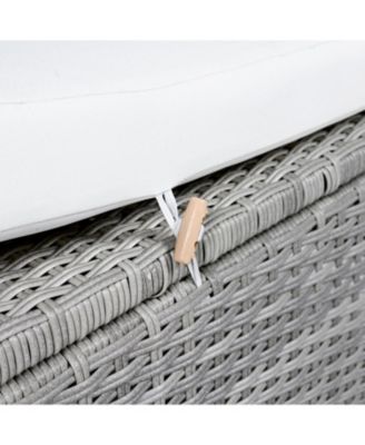 Streamdale 5-Piece Patio Rattan Sofa Set, L-Shape, Extendable Tables, Washable Covers, White