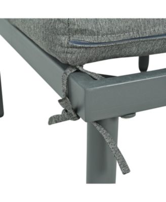 6-Pc Half Moon Patio Sofa Set, Wicker, Glass Tables, Cushions & Pillows - Gray