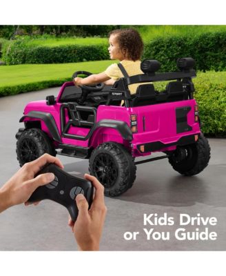 Kids 24V 2-Seater Electric Ride-On Car Truck w/ Parent Control, Bluetooth, LED Lights