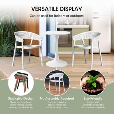 5-Piece Modern Patio Square Dining Table Set with Stackable Patio Dining Chairs