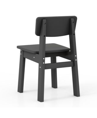 Outdoor HDPE Kids Modern Plastic Toddler Dining Chairs (Set of Two)