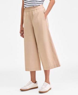 Women's High-Rise Cropped Wide-Leg Pants, Exclusively at Macy's