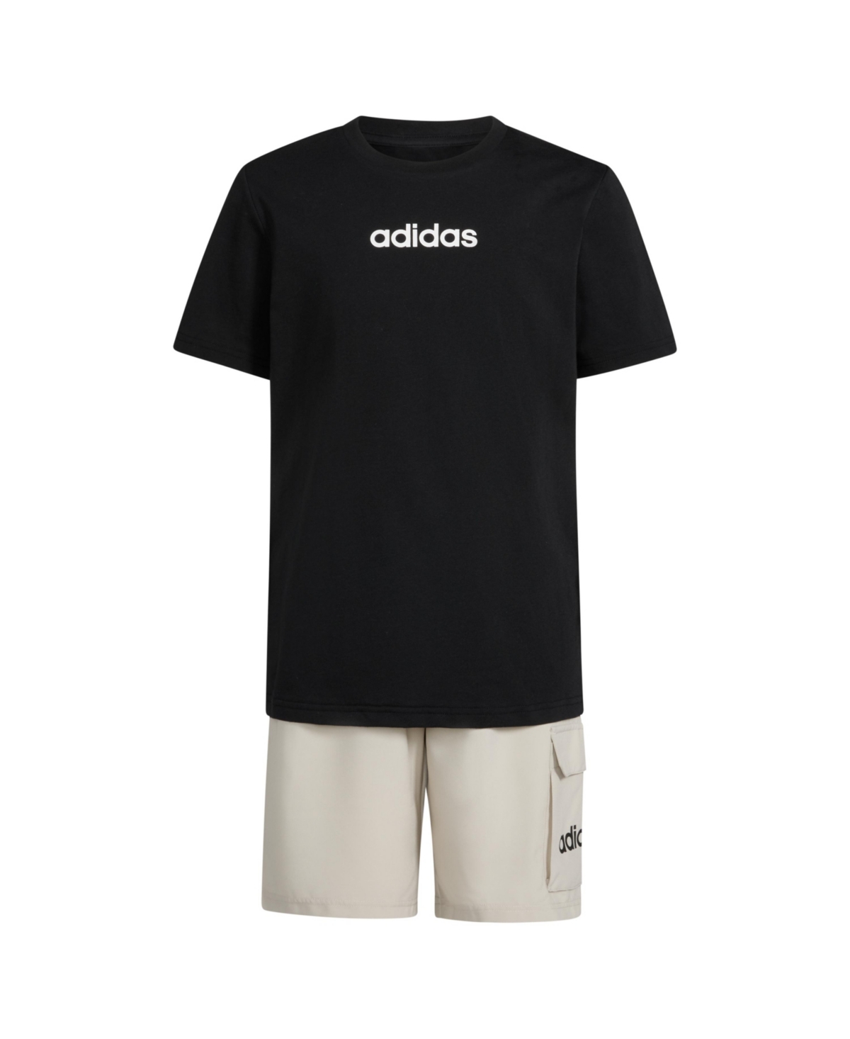 Adidas Originals Big Boys Short-sleeve T-shirt And Cargo Woven Shorts, 2 Piece Set