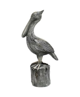 Outdoor Polystone Nautical Pelican's Perch Garden Patio Lawn Landscape Statue - 22" - Gray