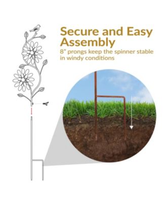 48" Powder-Coated Iron Twirling Twigs Wind Spinner