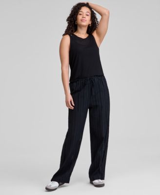 And Now This - Women's Cotton Eyelet-Trim Drawstring Pants, Exclusively at Macy's