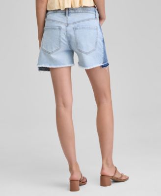 Women's Spliced Step-Hem Jean Shorts, Exclusively at Macy's