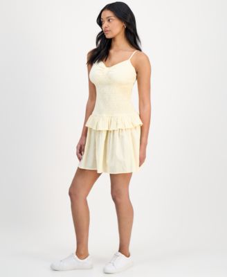 Women's Gingham Cotton Ruffled Mini Dress, Exclusively at Macy's