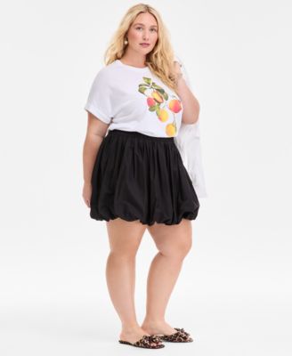 Trendy Plus Size Cotton Pull-On Bubble Skirt