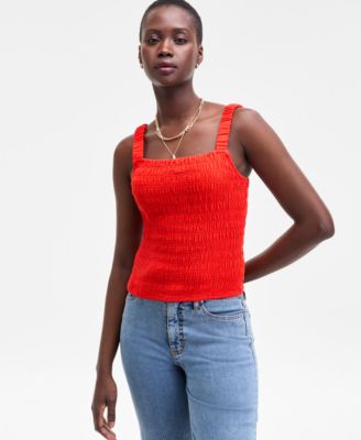 On 34th - Women's Cotton Gauze Smocked Tank